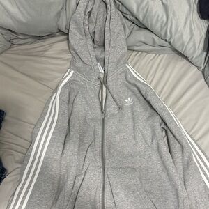 Adidas Heather Gray Fleece Hoodie